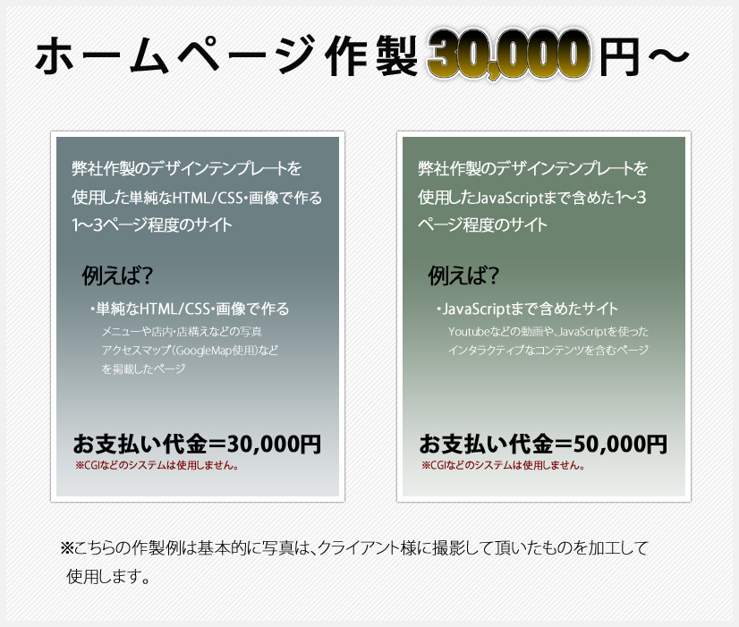 HP作製30,000円から